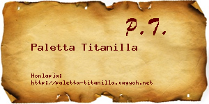Paletta Titanilla névjegykártya